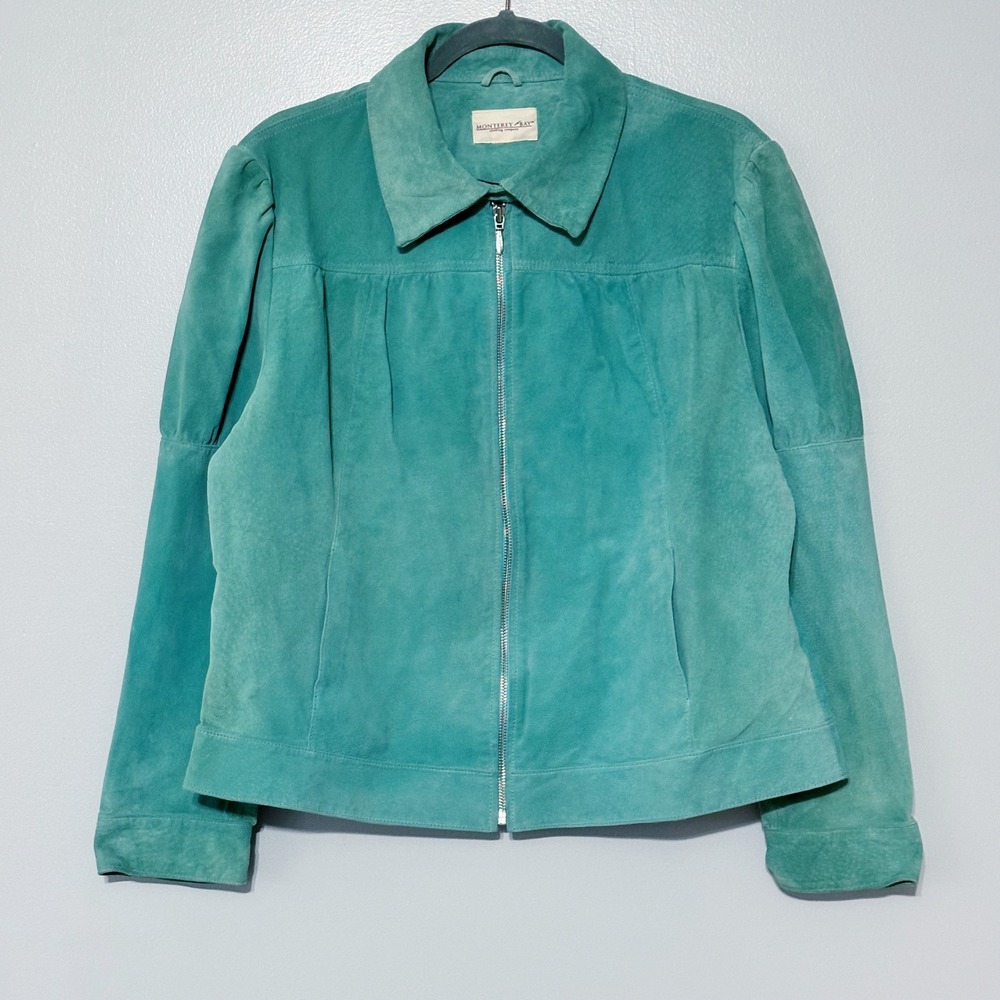 Vintage‎ Monterey bay Turquoise leather jacket